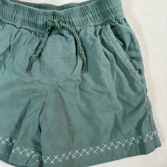 Hanna Andersson Boys’ Sage Green Linen Shorts with Drawstring Size 4 - Picture 2 of 5